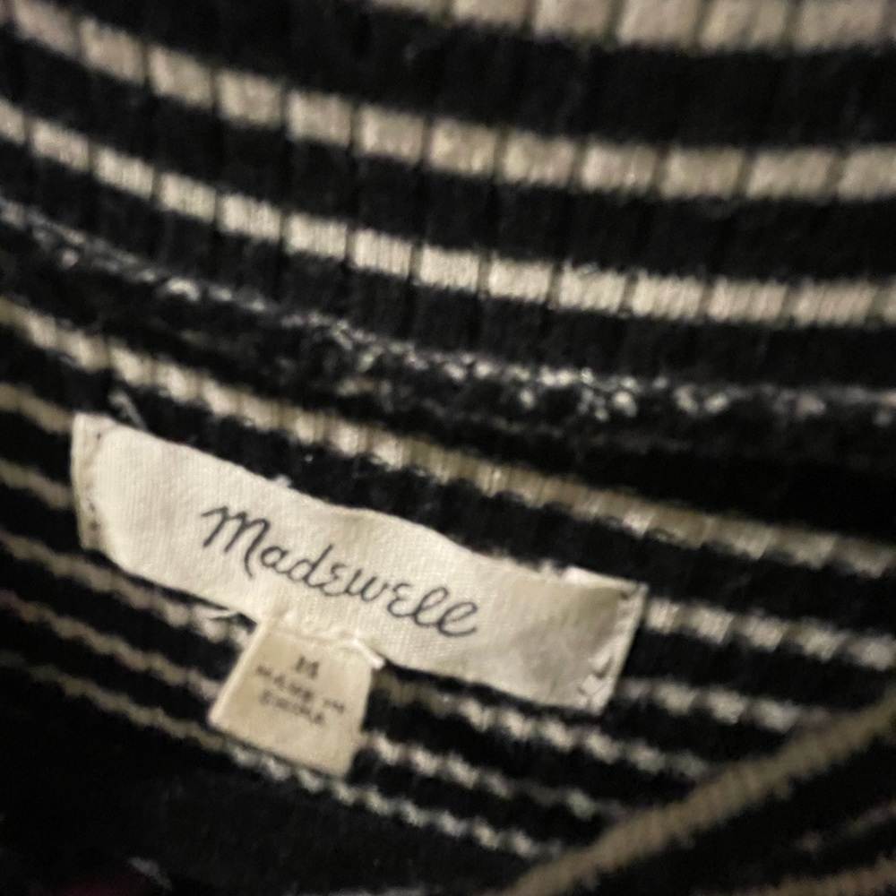 Madewelll striped dress black and white Size M